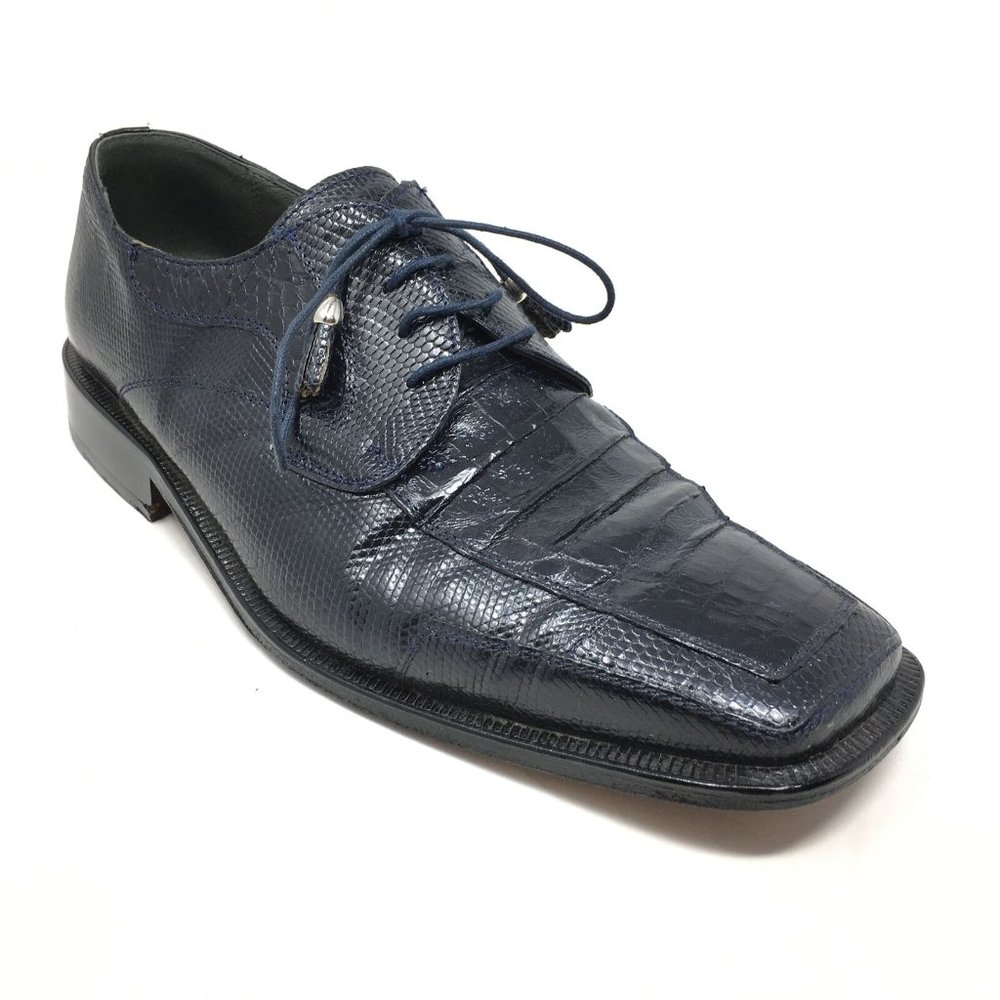 David Eden Oxfords Shoes Size 10 Blue Croc Lizard